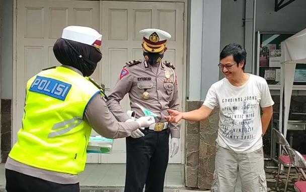 Ditlantas Polda Lampung Sosialisasi Larangan Mudik Lebaran Tahun 2021